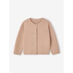 Cardigan broderie dor�e coeur b�b� beige