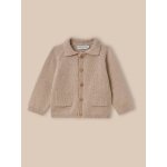 Cardigan col polo ecru chine