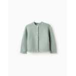 Cardigan À col rond avec détail À torsades vert Cardigan À col rond avec détail À torsades vert