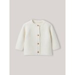 Cardigan en coton biologique et laine ecru