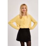 Cardigan duveteux jaune