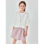 Cardigan fille col montant blanc