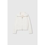 Cardigan fille col montant blanc
