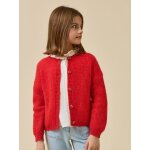 Cardigan avec laine et mohair tangerine