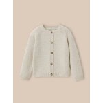 Cardigan fille point fantaisie ecru chine