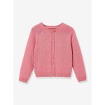 Cardigan fille points fantaisie rose p�le