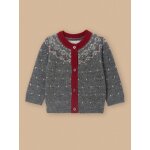 Cardigan jacquard bb gris chine fonce