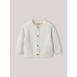 Cardigan maille ajoure bb - coton biologique ecru