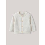 Cardigan maille ajoure en coton biologique ecru