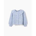 Cardigan en maille ajour�e avec maxi col bleu