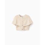 Cardigan en maille � manches cape et lurex beige clair