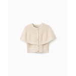 Cardigan en maille � manches cape et lurex beige clair