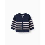 Cardigan en maille � rayures bleu fonc�
