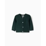Cardigan en maille avec d�tails torsad�s b&s vert fonc�