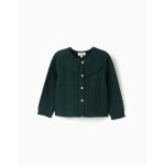 Cardigan en maille avec d�tails torsad�s b&s vert fonc�