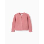 Cardigan en maille avec d�tails torsad�s rose