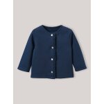 Cardigan en molleton en coton biologique bleu ombre
