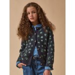 Cardigan motif l�opard fille marine