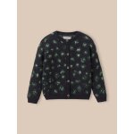 Cardigan motif lopard fille marine