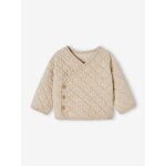 Cardigan ouverture croise naissance bb beige chin