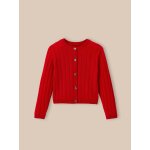 Cardigan  ctes pure laine mrinos rouge