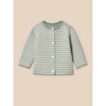 Cardigan ray� b�b� - coton biologique rayure amande