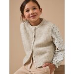 Cardigan sans manches doux fille ecru chine