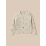 Cardigan  torsades fille laine rws ecru