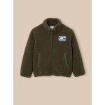 Cardigan zipp en sherpa kaki