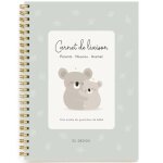 Carnet de liaison parents nounous vert, blanc, marron