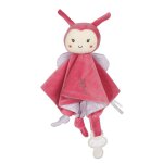 Carr doudou bamboo - coccinelle - 24 cm s / carte rose