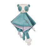 Carr� doudou bebe bamboo - panda - 24 cm s / carte beige