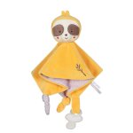 Carr� doudou bebe bamboo - paresseux - 24 cm s / carte marron