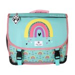 Cartable 35 cm fille pol fox rainbow rversible avec 1 compartiment cp / ce1 / ce2 turquoise et rose ...