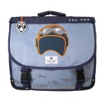 Cartable 38 cm pol fox airplane r�versible avec 2 compartiments cp / ce1 / ce2 bleu clair � motifs avions ...