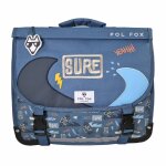 Cartable 41 cm gar�on pol fox surf r�versible avec 2 compartiments cp / ce1 / ce2 bleu oc�an et beige ...