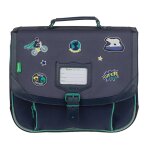 Cartable anthony 35 cm avec poche zipp�e r�fl�chissante bleu / gris / anthracite / gri