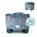 Cartable � colorier et r�versible 2 compartiments robot - 38 cm bleu