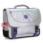 Cartable enfant fille kipling preppy brillant 41 cm + house de protection fluo gris / violet