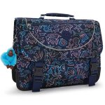 Cartable enfant fille kipling preppy disco fish 41 cm - 3 compartiments bleu / rose