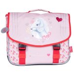 Cartable fille 38 cm dream and flowers - 2 compartiments � fermeture �clair rose