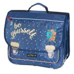 Cartable fille carr� motif pois polyester ettavee bloom be yourself bleu marine
