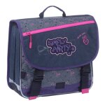 Cartable fille kip textile structur� imprim� 2 compartiments bleu marine