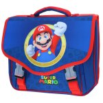 Cartable gar�on super mario bros 2 compartiments 38 cm bleu / rouge