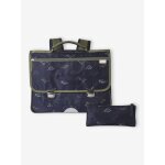 Cartable gar�on + trousse dinosaures indigo