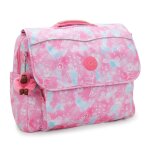 Cartable fille kipling codie l 41 cm imprim� floral nuageux a4 rose / blanc / vert
