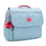 Cartable fille kipling codie en polyester recycl� imprim� g�om�trique bleu / rose