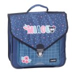 Cartable maternelle fille chacha miaou 36 cm 2 compartiments polyester kidabord bleu / bleu / marine