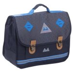 Cartable poids plume confettis 38 cm haut de gamme (voiture) noir / bleu