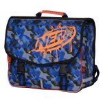 Cartable primaire gar�on motif camouflage nerf playground 2 compartiments 38 cm bleu / orange / gris